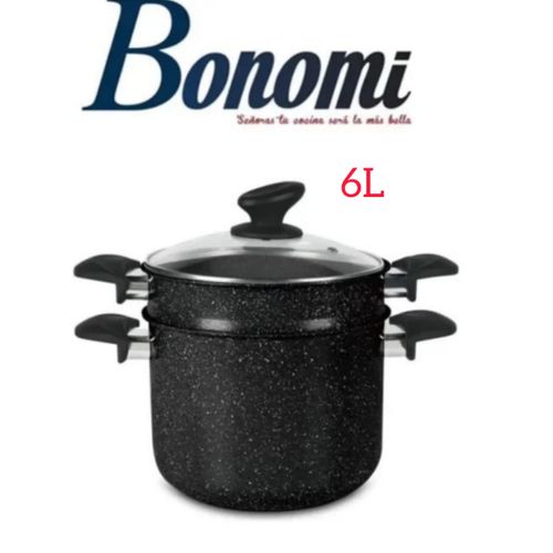 Bonomi Couscoussier granit 6L antiadhésif Noir