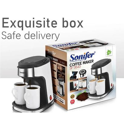 Sonifer Cafetière 2 tasses instantanées avec filtre permanent 450w