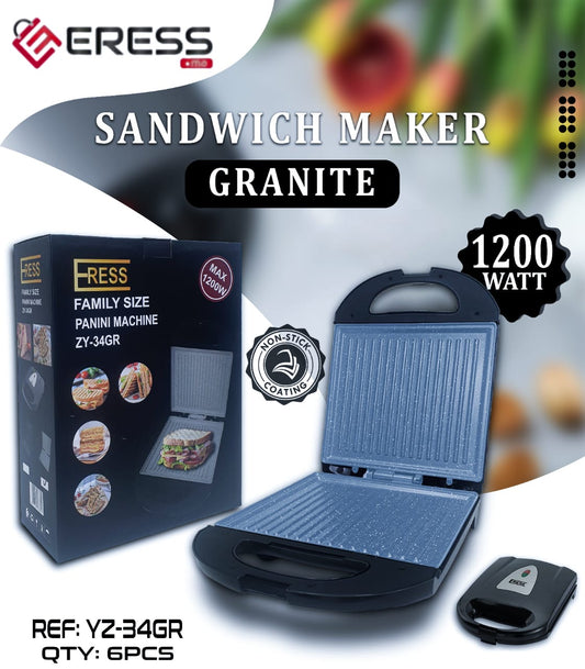 ERESS Machine à sandwichs Panini en granit, jusqu'à 1200 watts